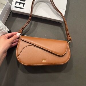 JW PEI Tan Shoulder Bag with Asymmetrical Flap